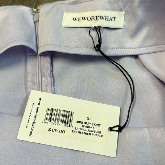 WeWoreWhat Heather Purple Mini Slip Skirt XL - Picture 8 of 8